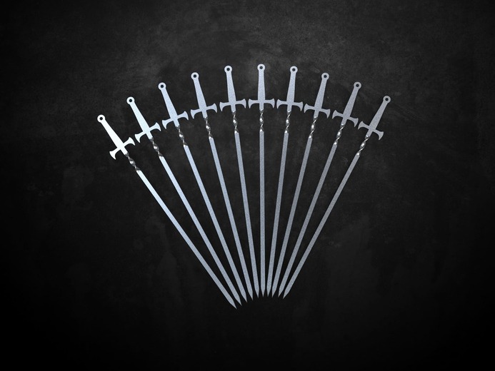 Brochetas Espada V3. Archivos DXF para corte láser y plasma