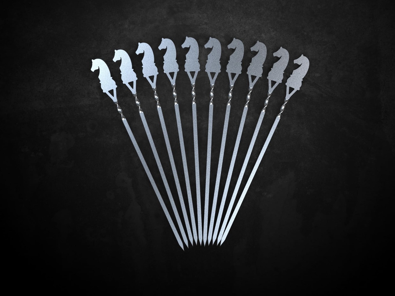 Chess Knight Skewers. DXF files for laser, plasma cutting