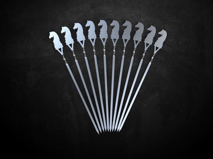 Chess Knight Skewers. DXF files for laser, plasma cutting
