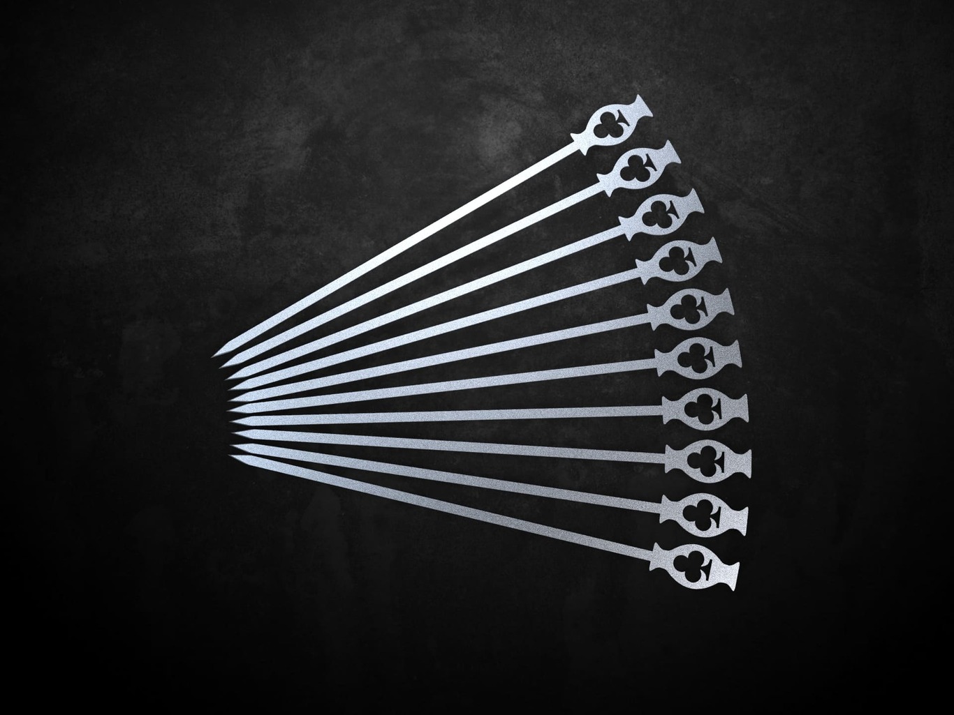 Clubs Card Skewers. DXF files for laser, plasma cutting. Фото 2