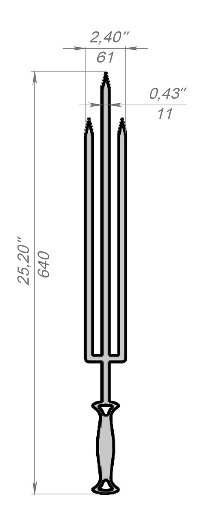 Triple Dirk Skewers. DXF files for laser, plasma cutting. Фото 7