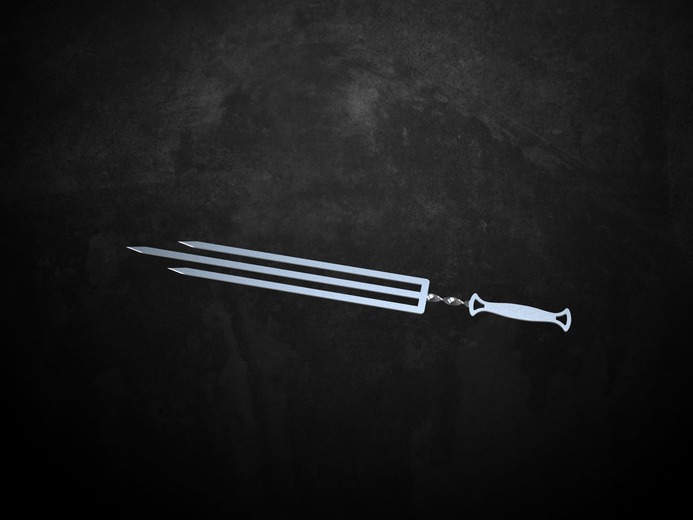 Triple Dirk Skewers. DXF files for laser, plasma cutting