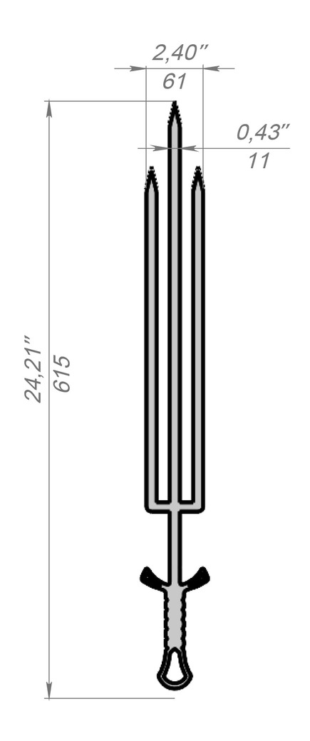 Triple Sword V2 Skewers. DXF files for laser, plasma cutting. Фото 8