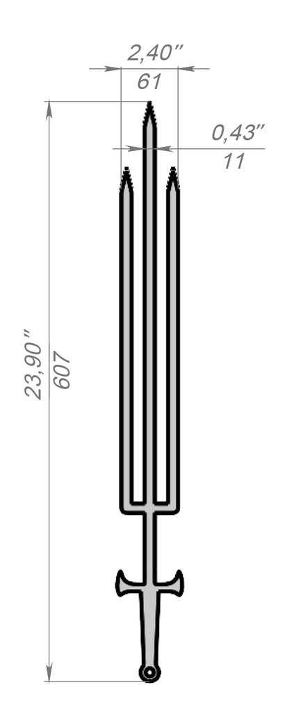 Triple Sword V3 Skewers. DXF files for laser, plasma cutting. Фото 7