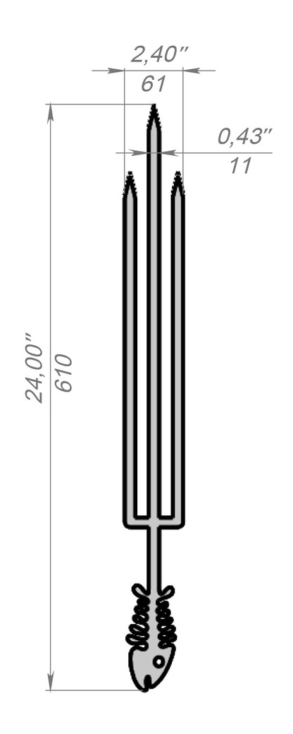 Triple Fish Skewers. DXF files for laser, plasma cutting. Фото 7