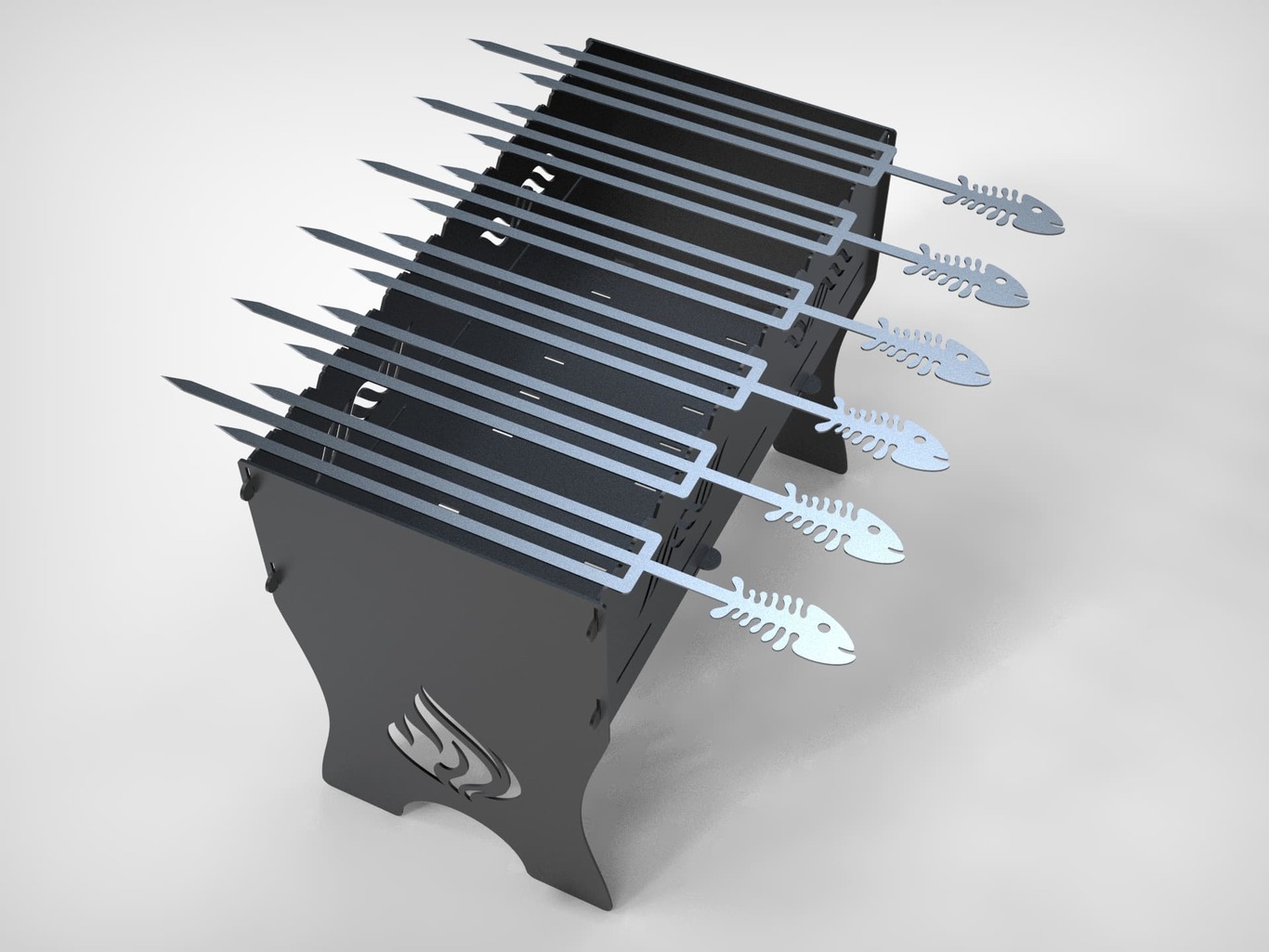Triple Fish Skewers. DXF files for laser, plasma cutting. Фото 3