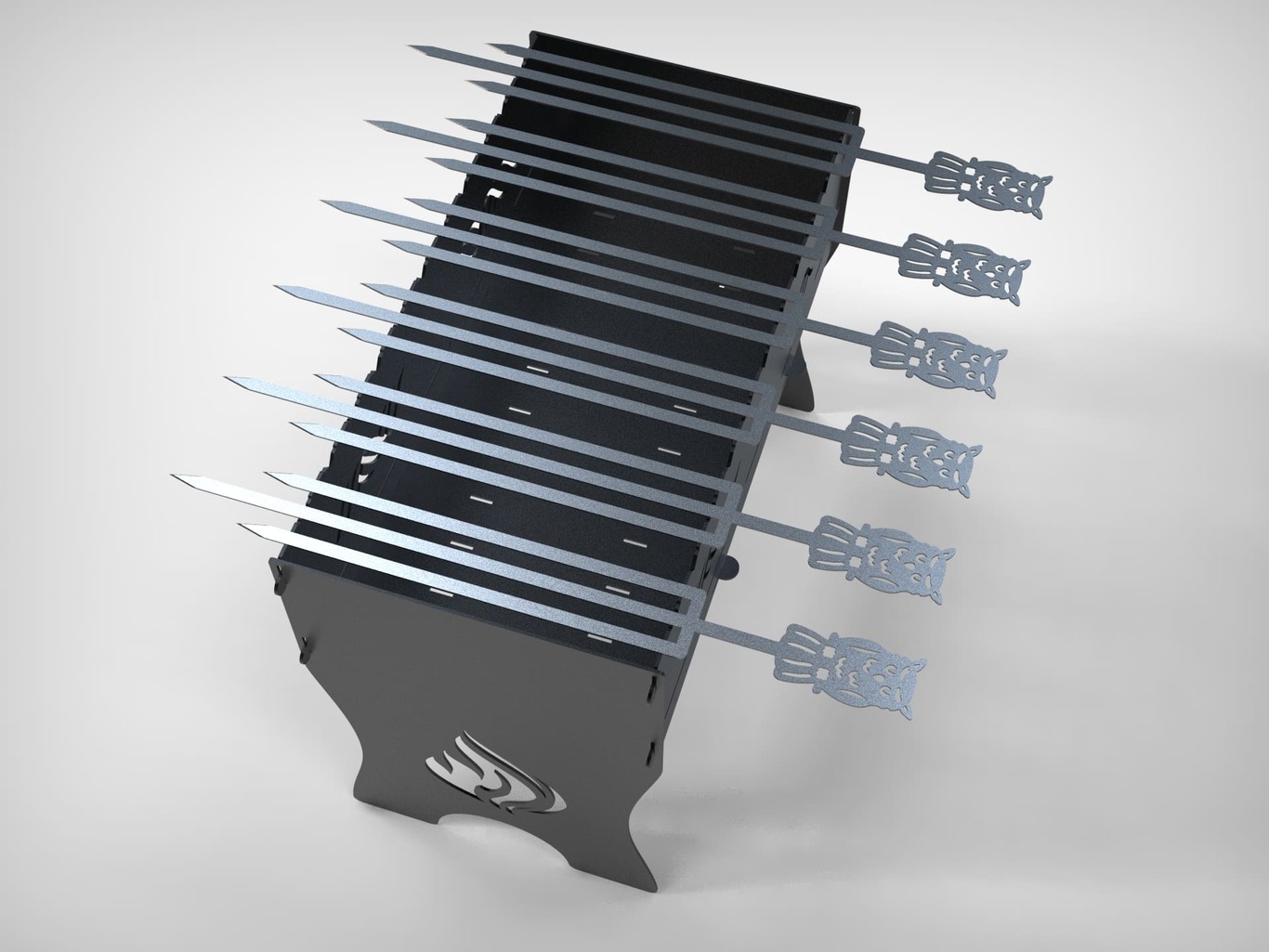 Triple Owl Skewers. DXF files for laser, plasma cutting. Фото 4