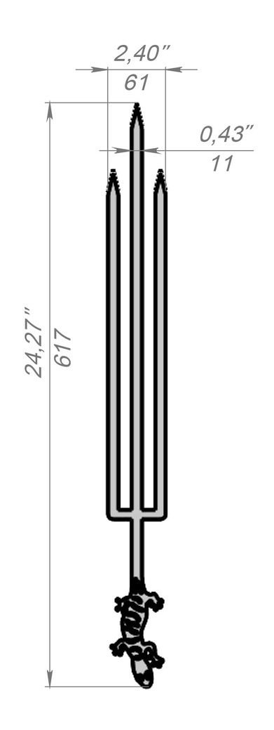 Triple Lizard Skewers. DXF files for laser, plasma cutting. Фото 7