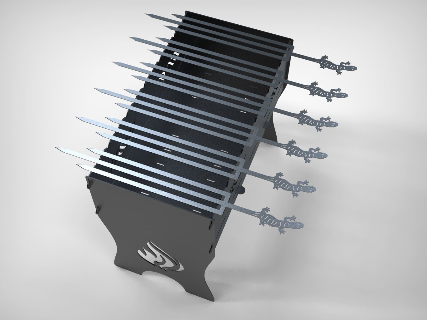 Triple Lizard Skewers. DXF files for laser, plasma cutting. Фото 4