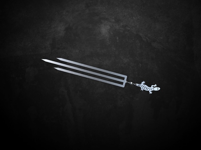Triple Lizard Skewers. DXF files for laser, plasma cutting