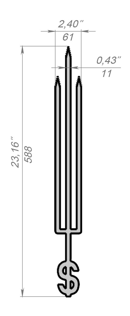 Triple Dollar Skewers. DXF files for laser, plasma cutting. Фото 7