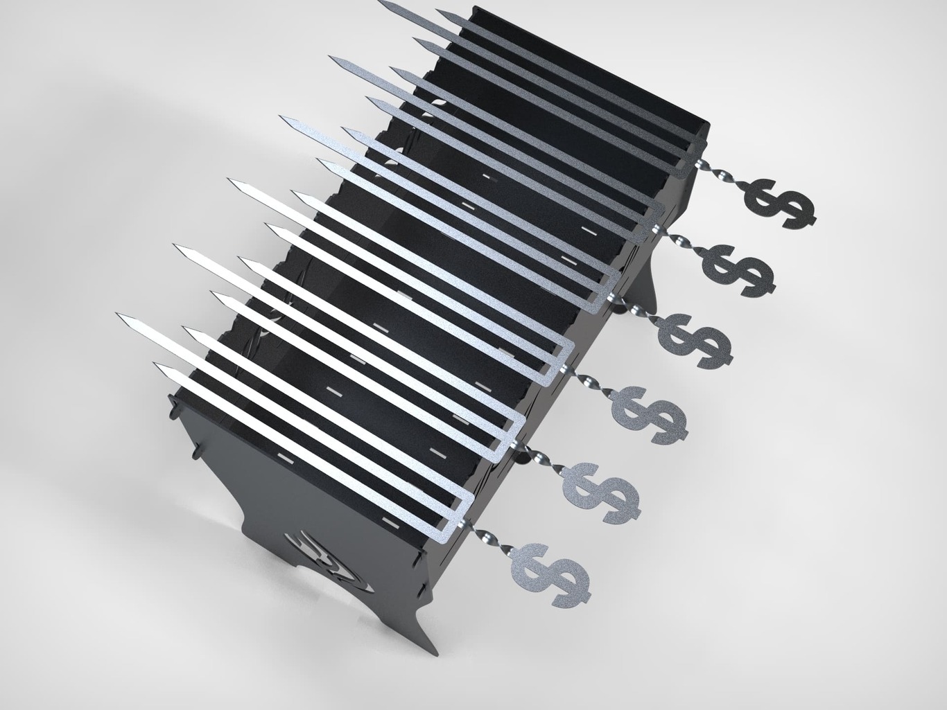 Triple Dollar Skewers. DXF files for laser, plasma cutting. Фото 3