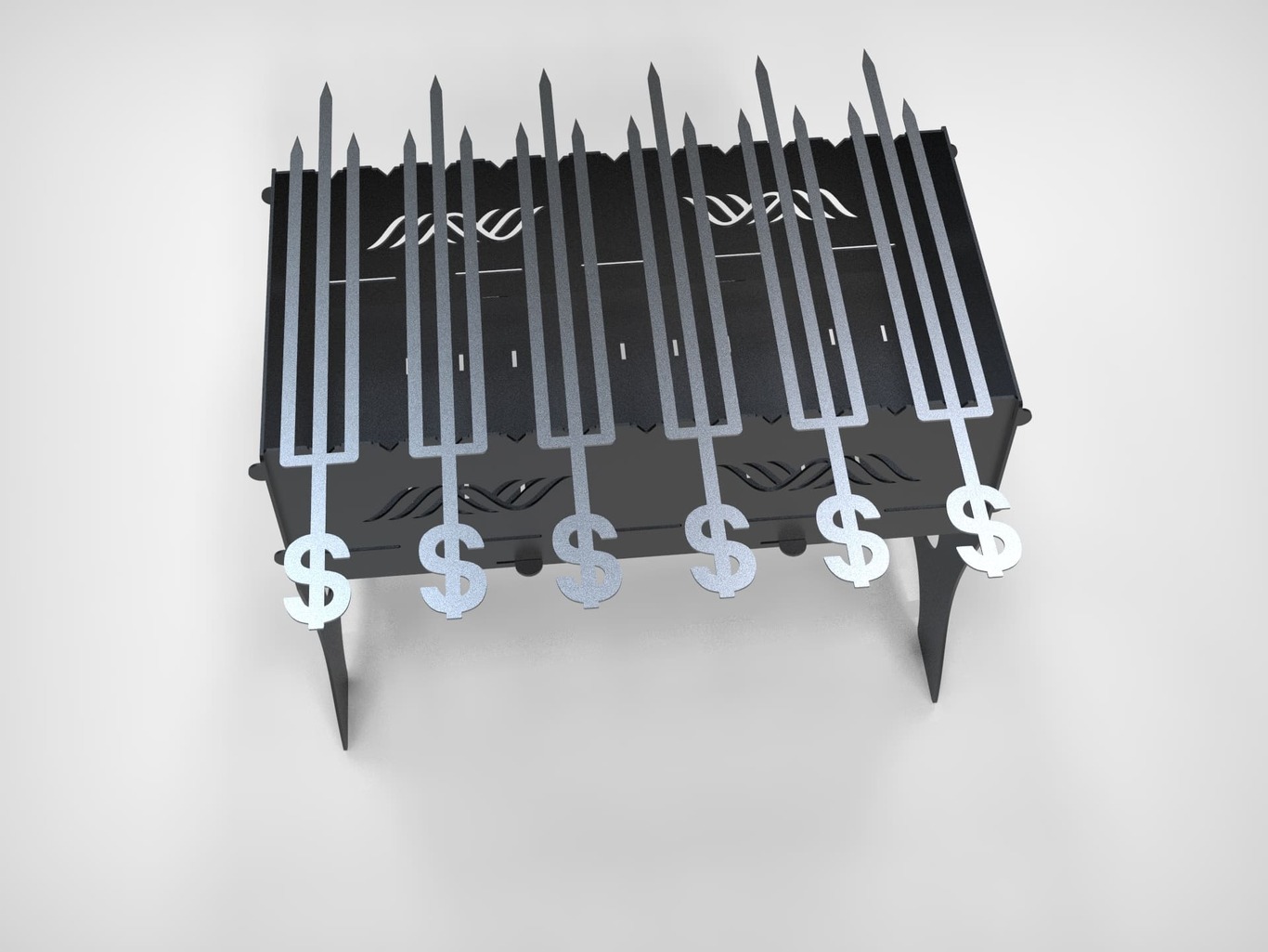 Triple Dollar Skewers. DXF files for laser, plasma cutting. Фото 4