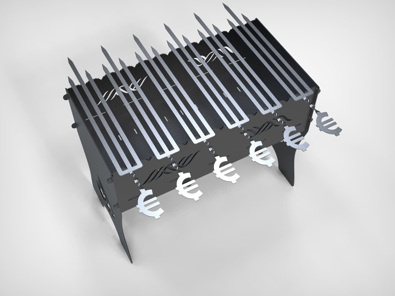 Triple Euro Skewers. DXF files for laser, plasma cutting. Фото 3
