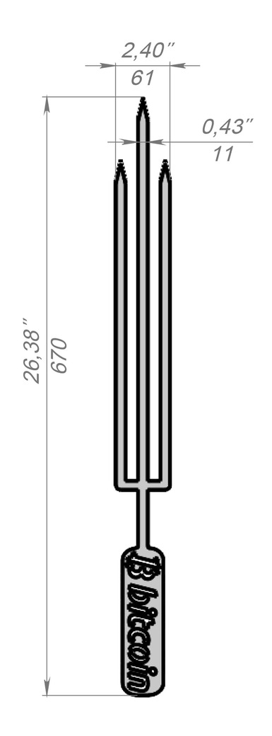 Triple Bitcoin Skewers. DXF files for laser, plasma cutting. Фото 7