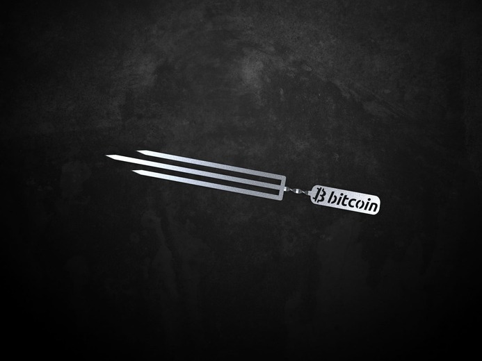 Triple Bitcoin Skewers. DXF files for laser, plasma cutting