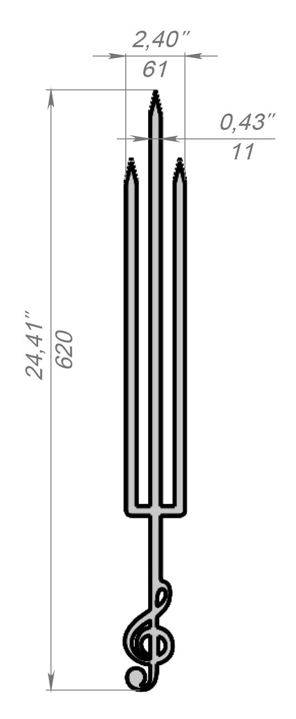 Triple Treble Clef Skewers. DXF files for laser, plasma cutting. Фото 7