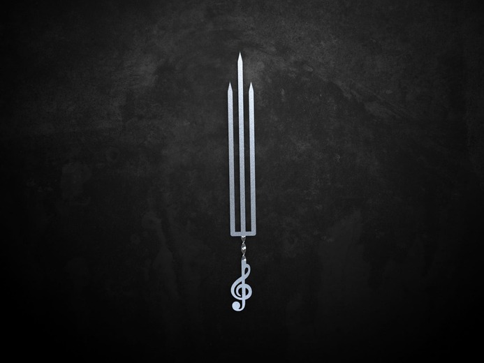 Triple Treble Clef Skewers. DXF files for laser, plasma cutting