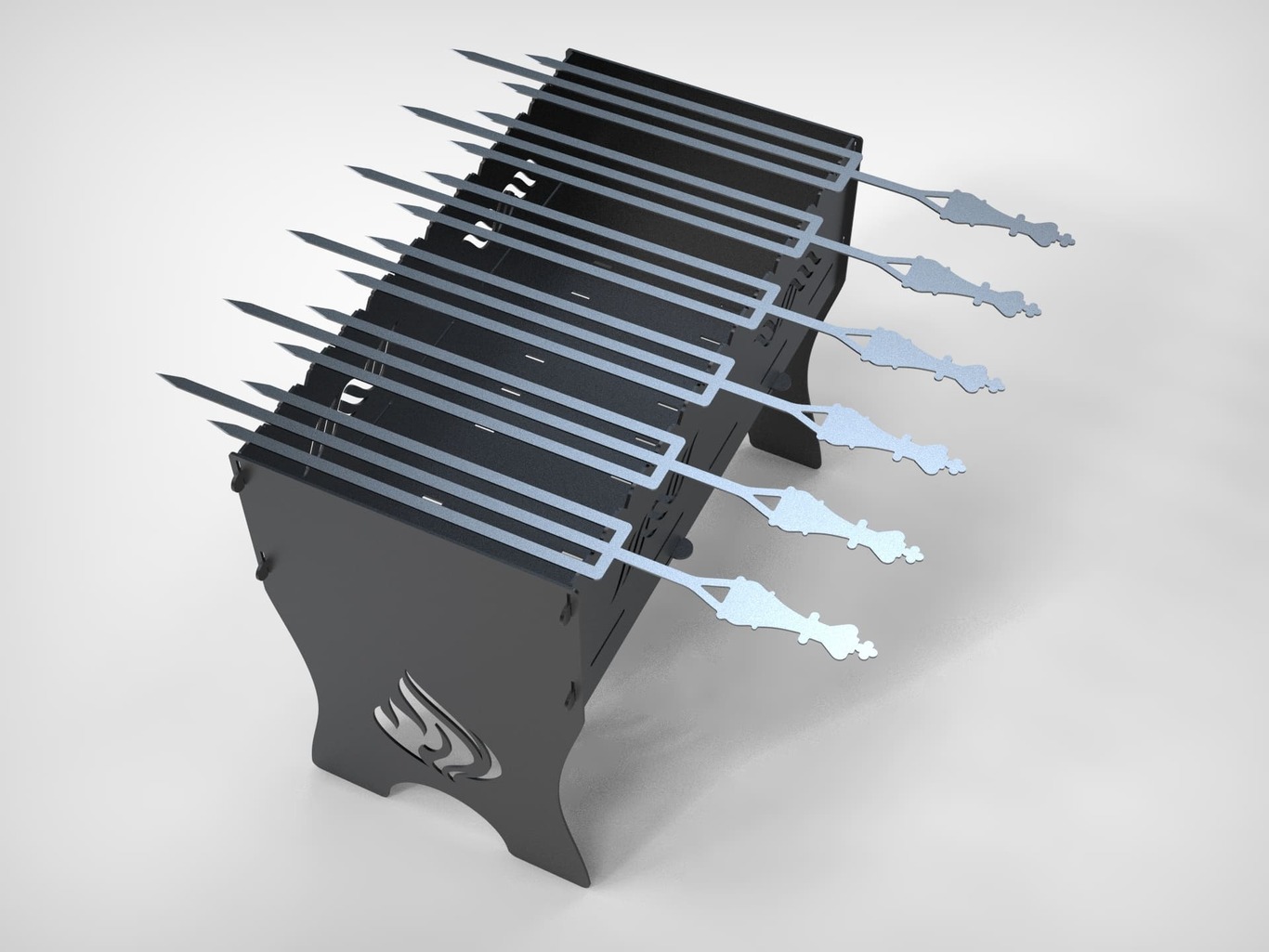 Triple Chess King Skewers. DXF files for laser, plasma cutting. Фото 4