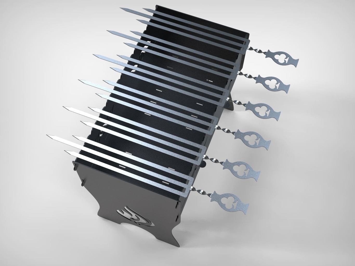 Triple Clubs Card Skewers. DXF files for laser, plasma cutting. Фото 3