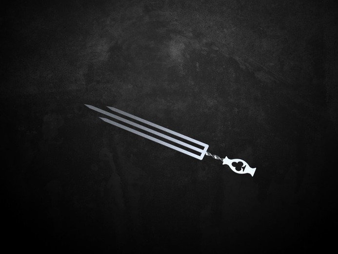 Triple Clubs Card Skewers. DXF files for laser, plasma cutting