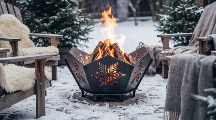 Hex Snowflake Fire Pit V4. DXF, SVG files for plasma, laser cutting