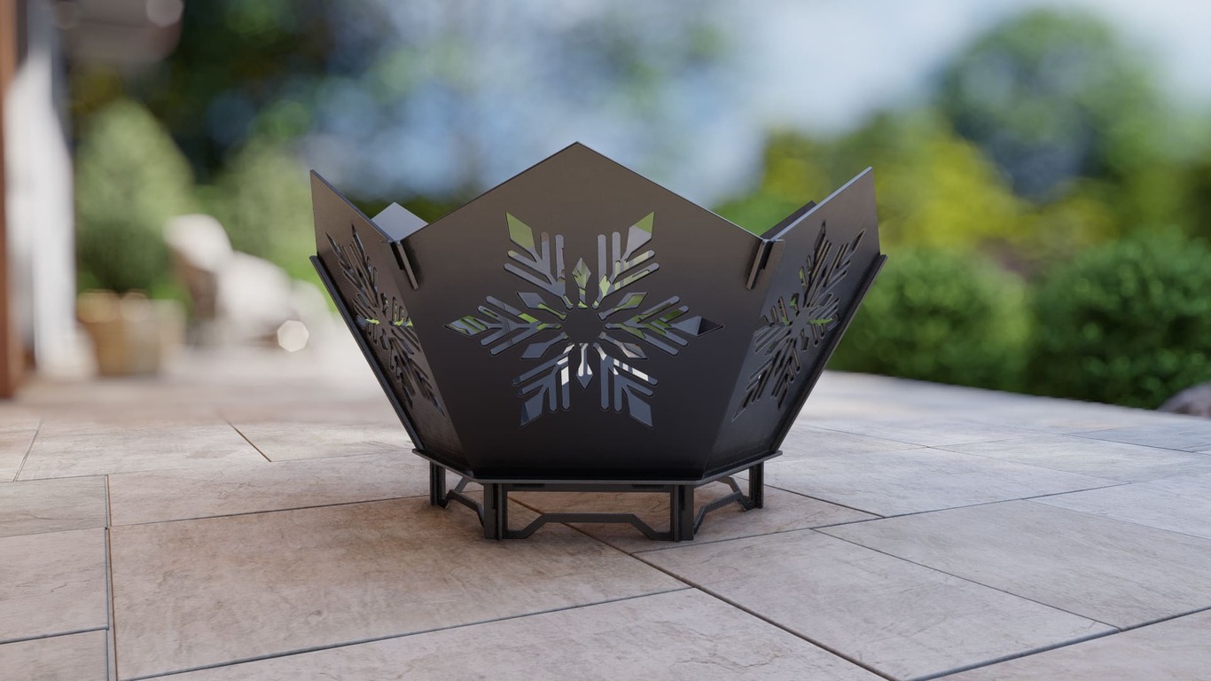 Hex Snowflake Fire Pit V4. DXF, SVG files for plasma, laser cutting. Фото 13