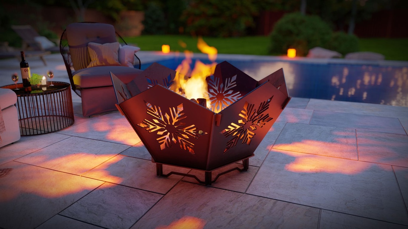 Hex Snowflake Fire Pit V4. DXF, SVG files for plasma, laser cutting. Фото 6