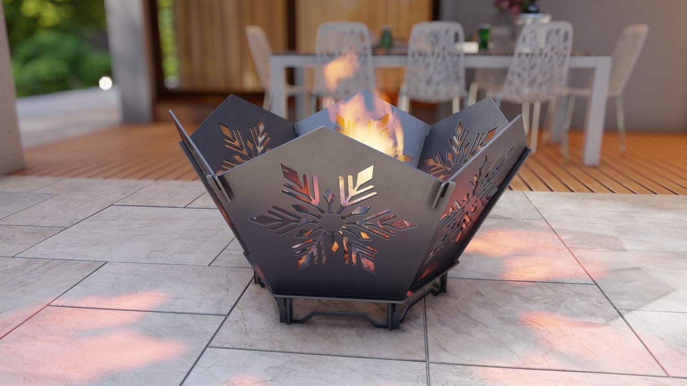 Hex Snowflake Fire Pit V4. DXF, SVG files for plasma, laser cutting. Фото 7