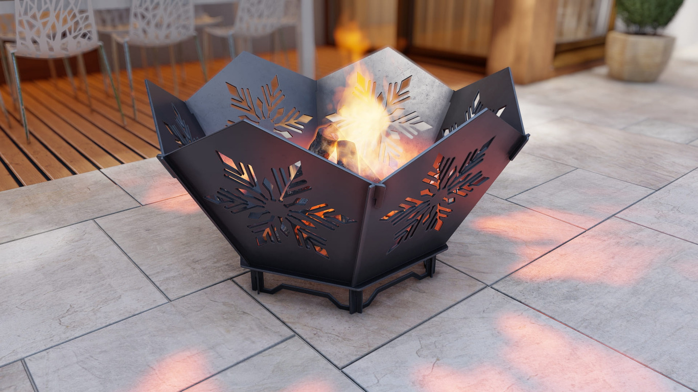 Hex Snowflake Fire Pit V4. DXF, SVG files for plasma, laser cutting. Фото 8