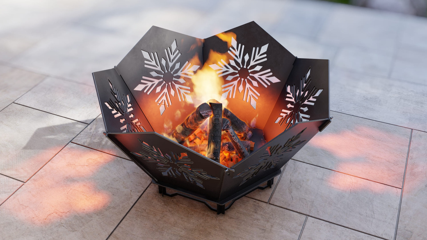 Hex Snowflake Fire Pit V4. DXF, SVG files for plasma, laser cutting. Фото 9