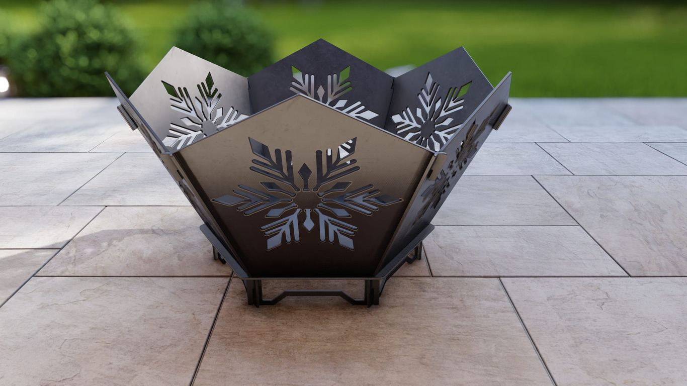 Hex Snowflake Fire Pit V4. DXF, SVG files for plasma, laser cutting. Фото 12