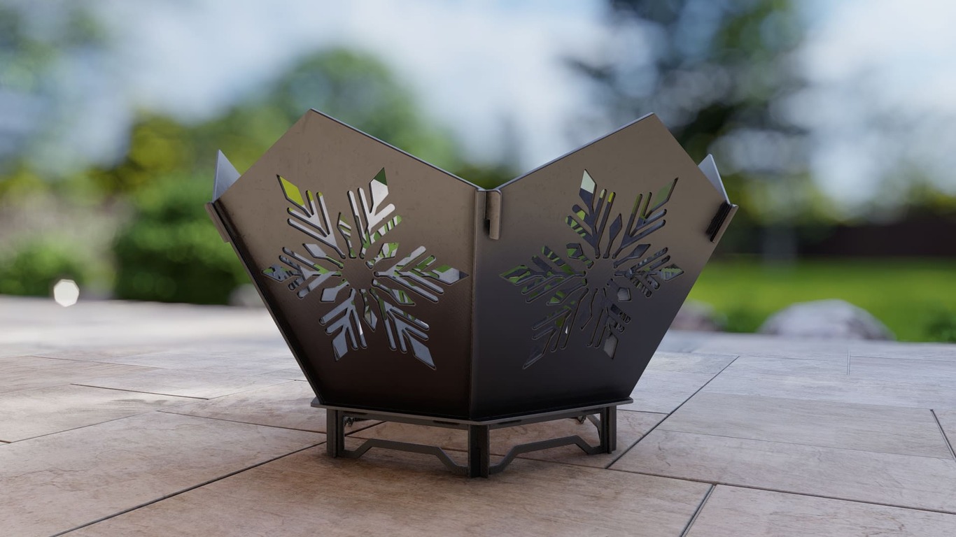 Hex Snowflake Fire Pit V4. DXF, SVG files for plasma, laser cutting. Фото 10