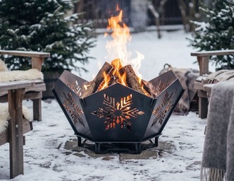 Hex Snowflake Fire Pit V4. DXF, SVG files for plasma, laser cutting