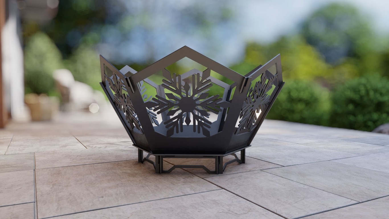 Hex Snowflake Fire Pit V5. DXF, SVG files for plasma, laser cutting. Фото 13