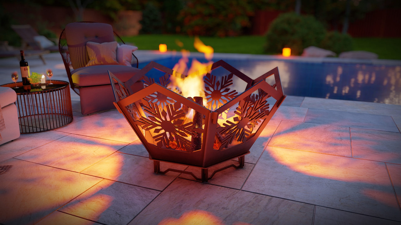 Hex Snowflake Fire Pit V5. DXF, SVG files for plasma, laser cutting. Фото 6