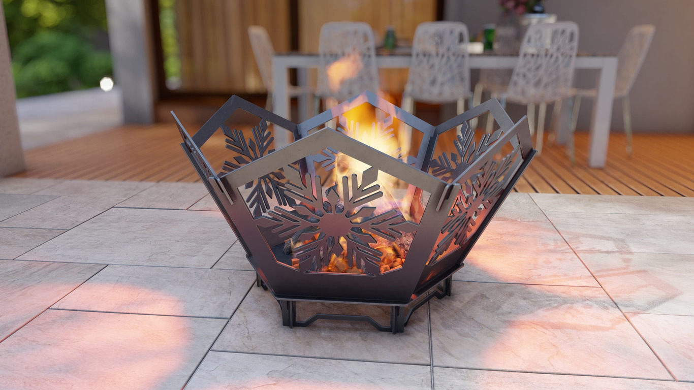 Hex Snowflake Fire Pit V5. DXF, SVG files for plasma, laser cutting. Фото 7