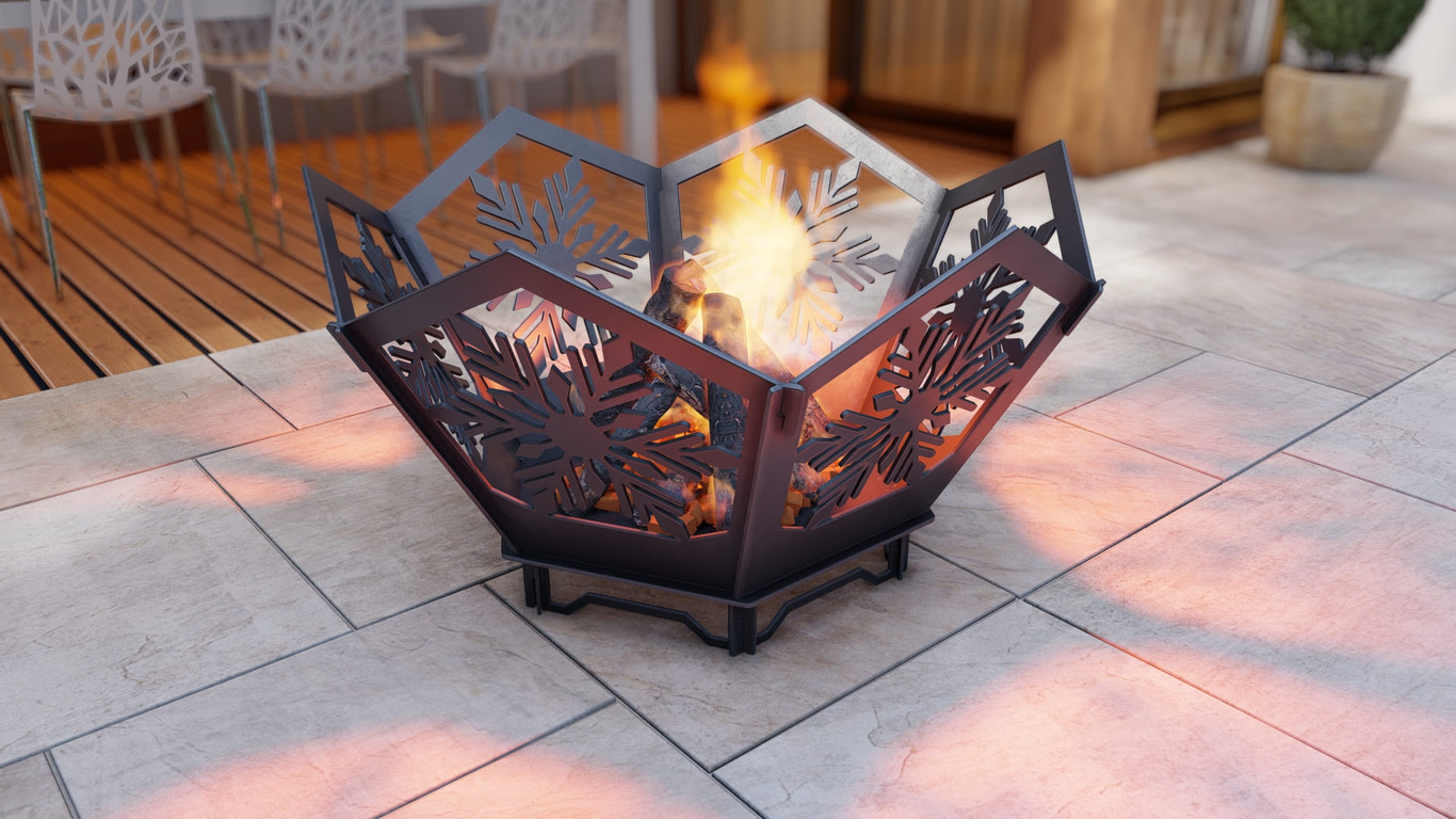 Hex Snowflake Fire Pit V5. DXF, SVG files for plasma, laser cutting. Фото 8