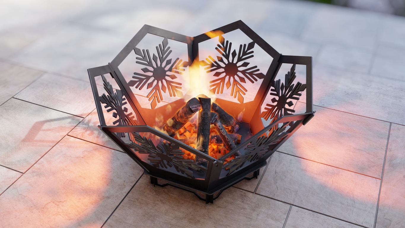 Hex Snowflake Fire Pit V5. DXF, SVG files for plasma, laser cutting. Фото 9