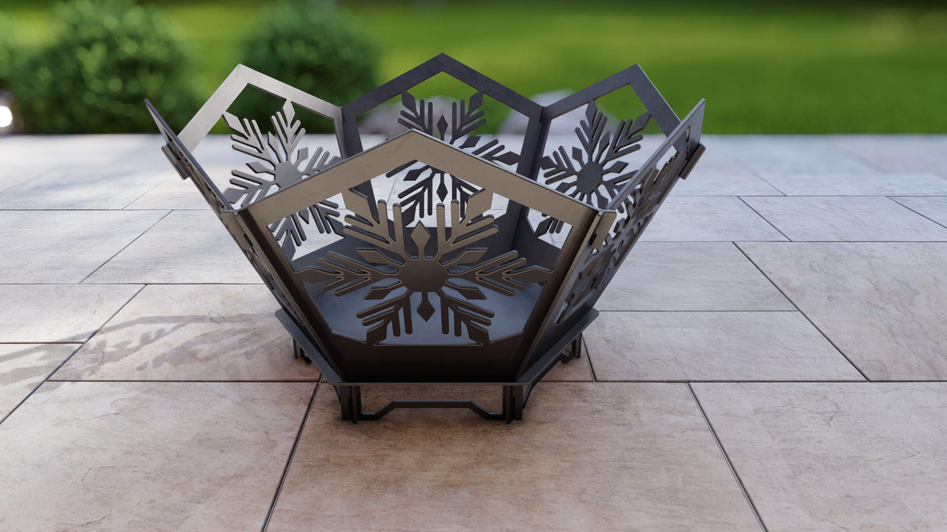 Hex Snowflake Fire Pit V5. DXF, SVG files for plasma, laser cutting. Фото 10