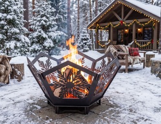 Hex Snowflake Fire Pit V5. DXF, SVG files for plasma, laser cutting