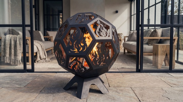 Boule de Feu avec Couvercle. Fichiers DXF, SVG pour découpe plasma et laser. Brasero