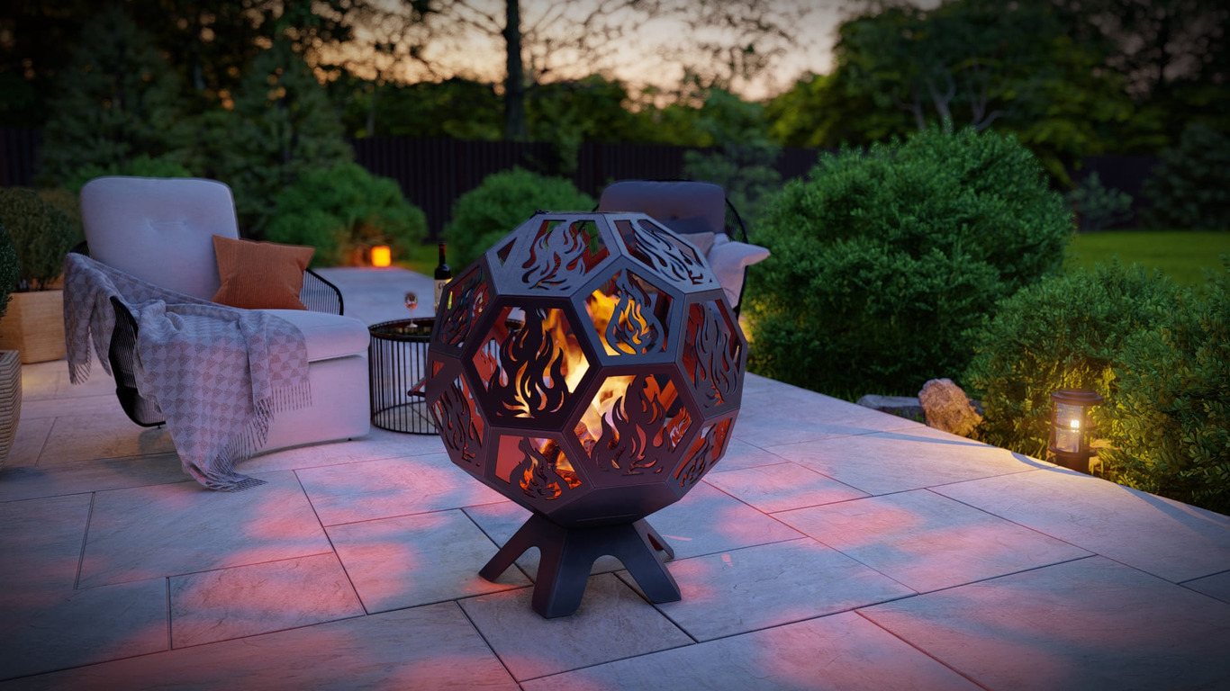 Boule de Feu avec Couvercle. Fichiers DXF, SVG pour découpe plasma et laser. Brasero. Фото 4