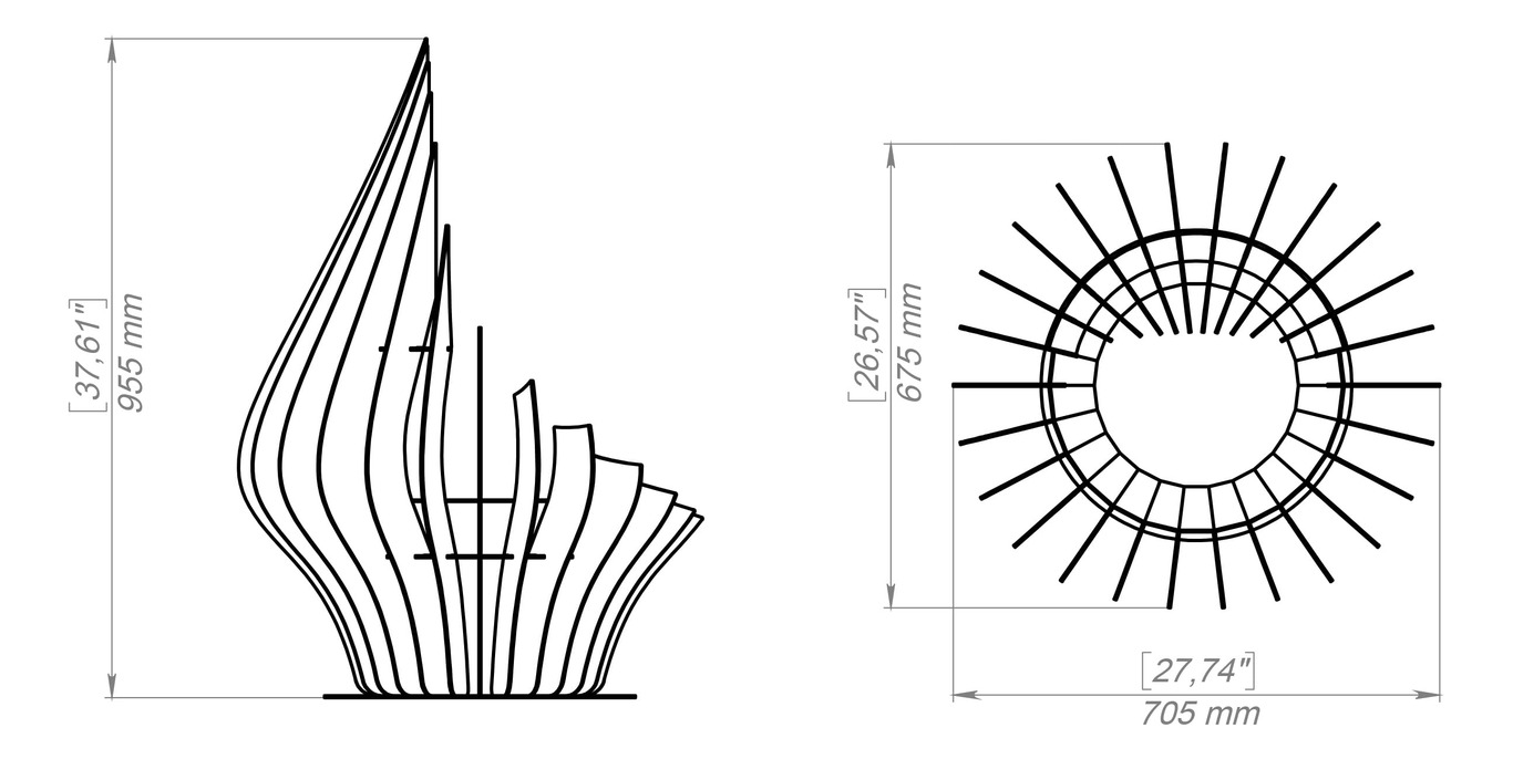 Drop Fire Pit. DXF, SVG files for plasma, laser cutting. Фото 11