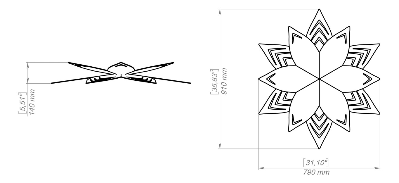 Brasero Flor. Archivos SVG y DXF para corte plasma y láser. Фото 12