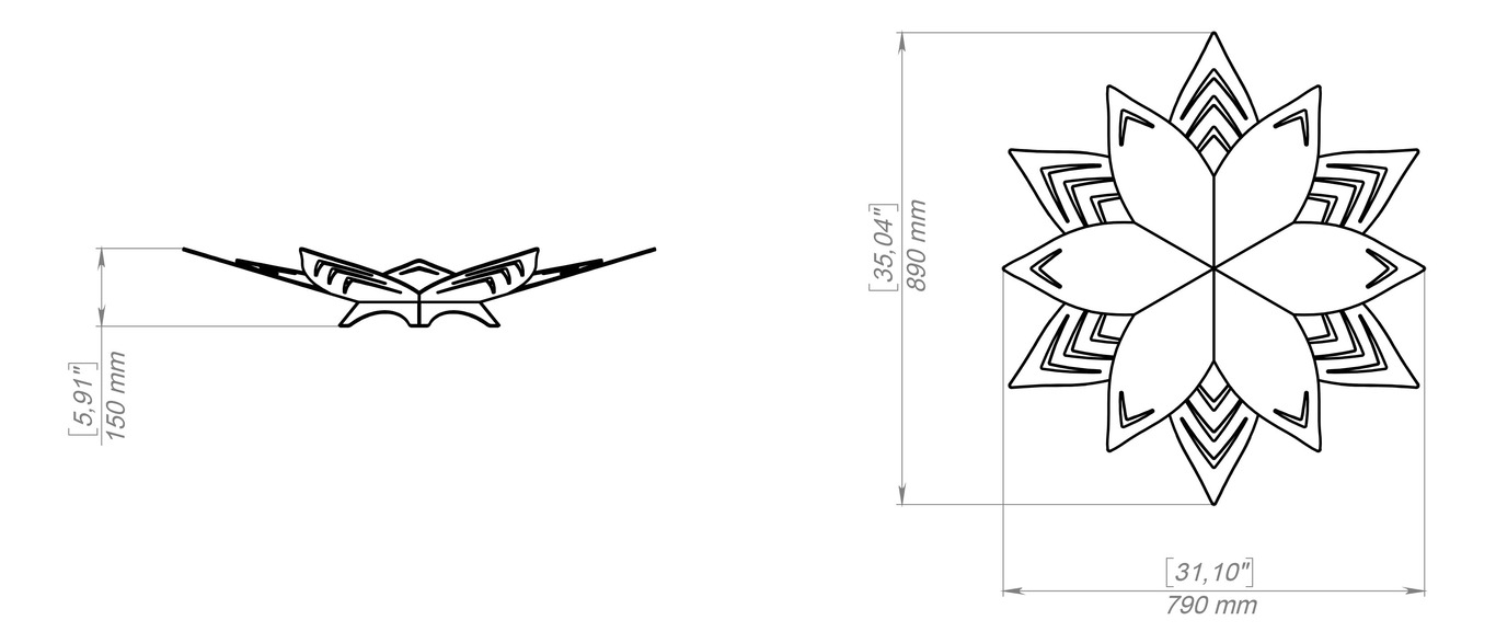 Brasero Fleurs V2. Fichiers DXF, SVG pour découpe plasma et laser. Фото 15