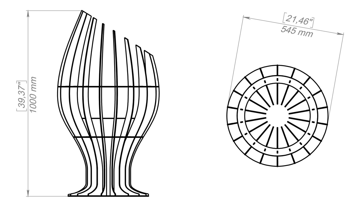 Goblet Fire Pit. DXF, SVG files for plasma, laser cutting. Фото 12