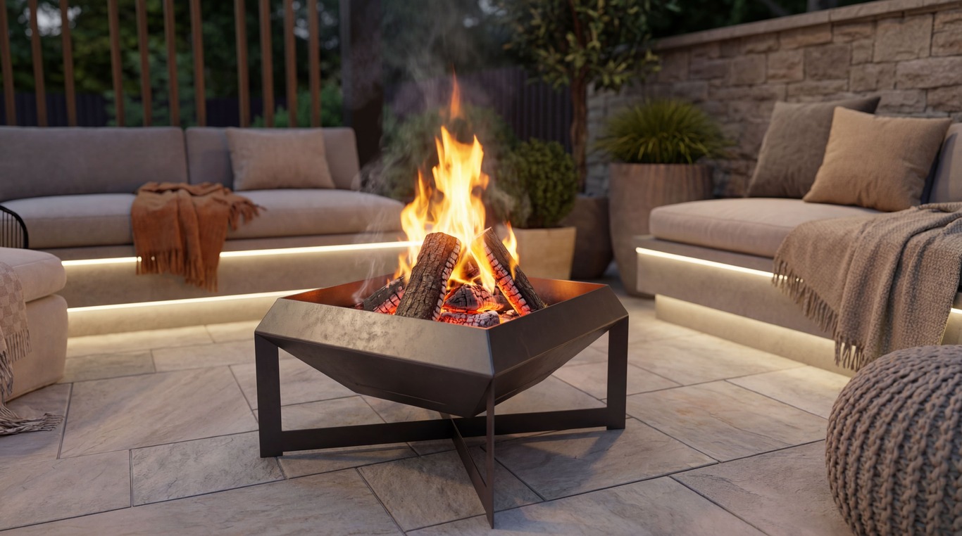 Square Fire Pit. DXF, SVG files for plasma, laser cutting
