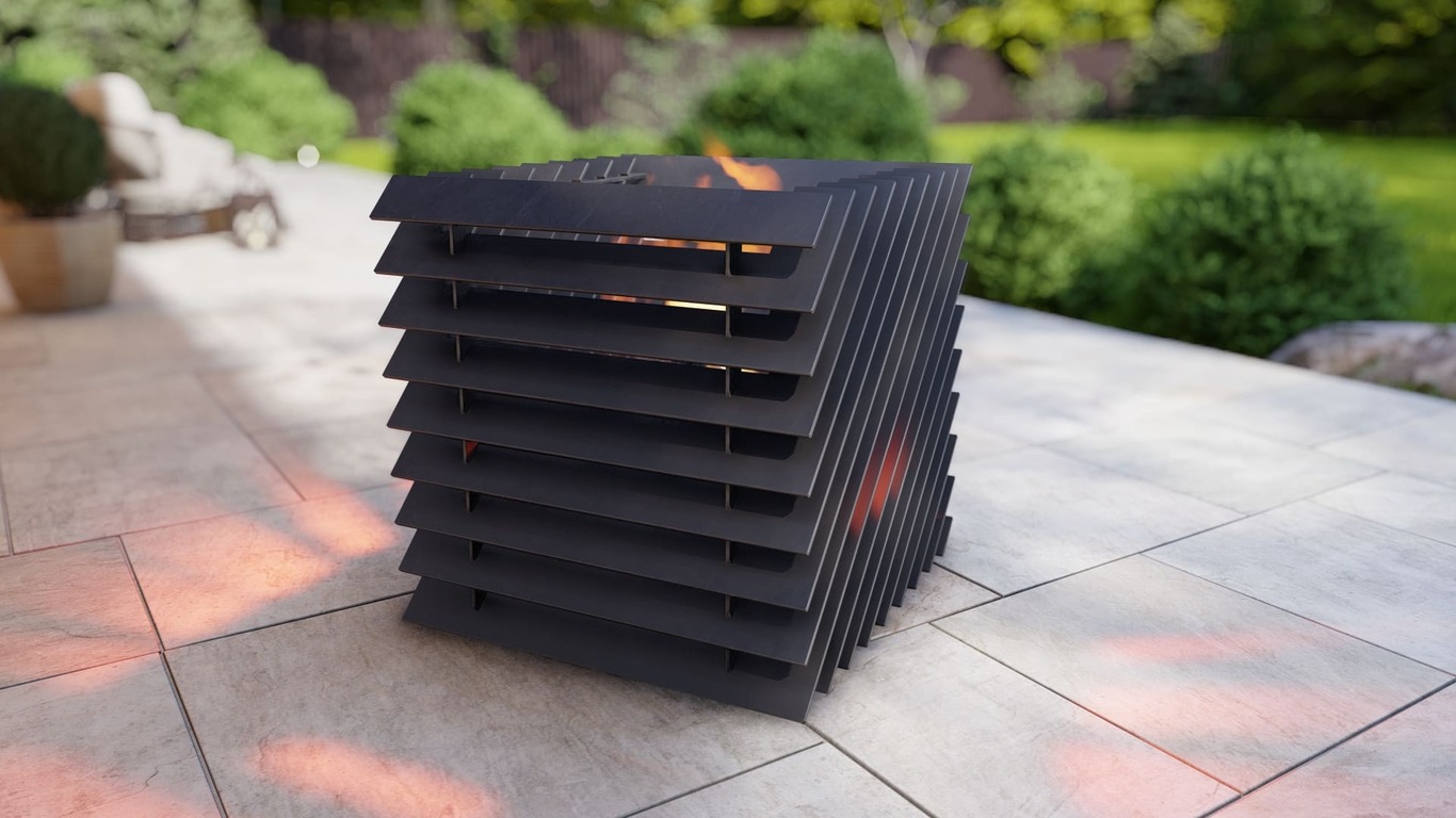 Smooth Cube Fire Pit. DXF, SVG files for plasma, laser cutting. Фото 2