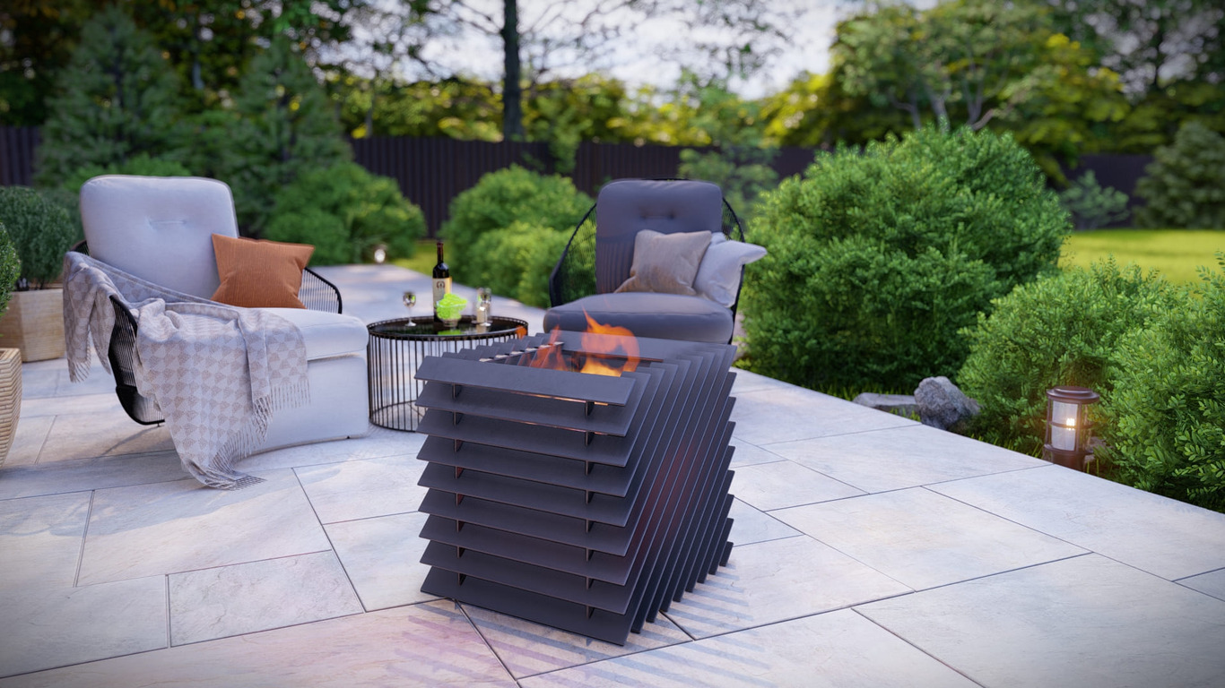 Smooth Cube Fire Pit. DXF, SVG files for plasma, laser cutting. Фото 3